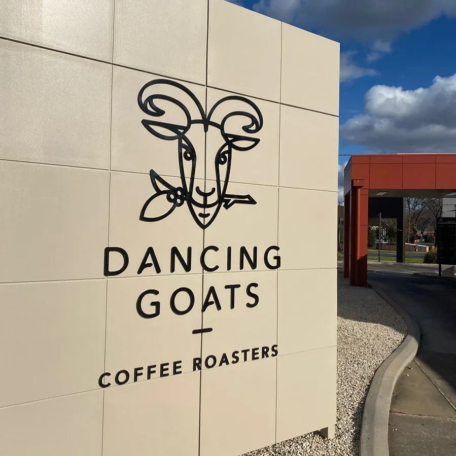 Dancing Goats Coffee Roasters sign
