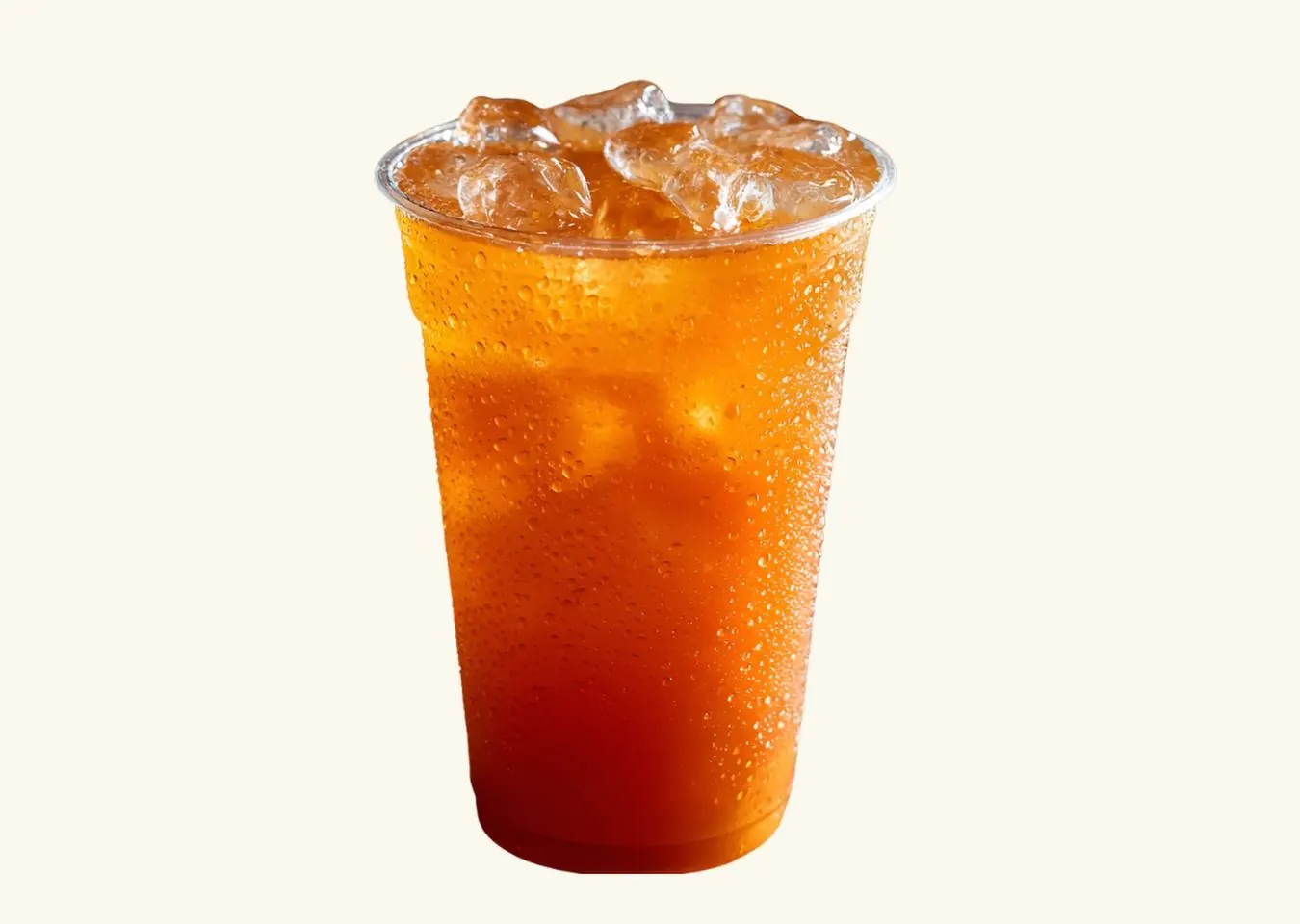 Peach or lemon iced tea over ice