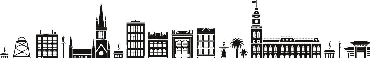 Illustration of the Bendigo skyline from our menu boards