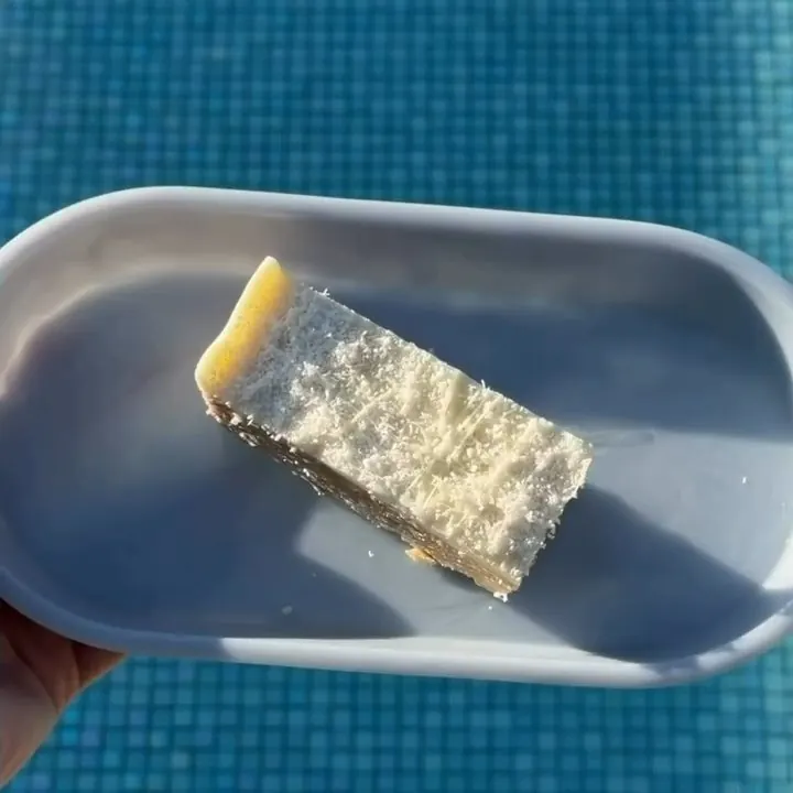 White chocolate hedgehog slice on a plate